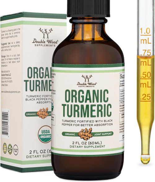 Turmeric Curcumin with Black Pepper Drops - Organic Turm