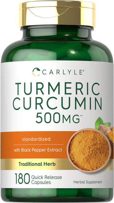 Carlyle Turmeric Curcumin with Bioperine | 500 mg | 180