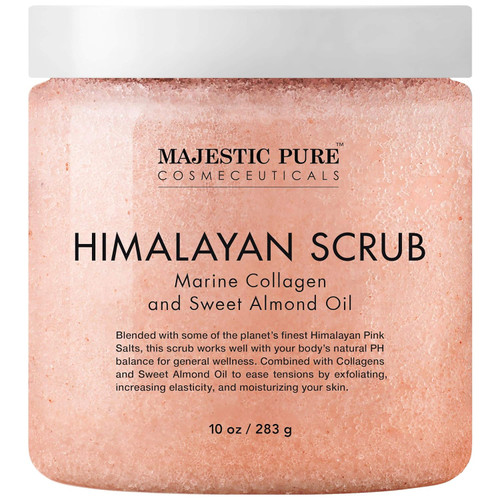 MAJESTIC PURE Himalayan Pink Salt Body Scrub with Collagen and Sweet A