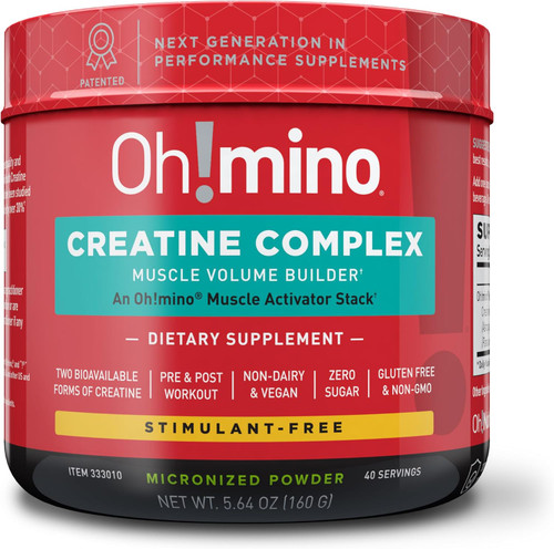 Oh!mino Patented Creatine Complex Supplement: Vegan, Sugar Free, Non-G