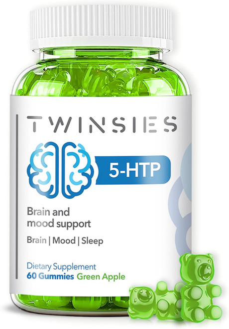5-HTP Gummies 200mg with L-Tryptophan Supplement for Brain, Mood Stabi