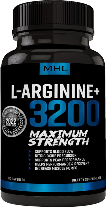 MHL L-Arginine for Men - 3200mg Maximum Strength Nitric Oxide Booster