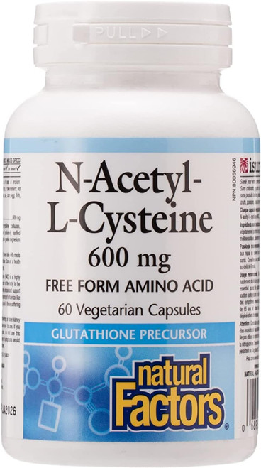 Natural Factors N-Acetyl-L-Cysteine 600 mg, 60 Capsules