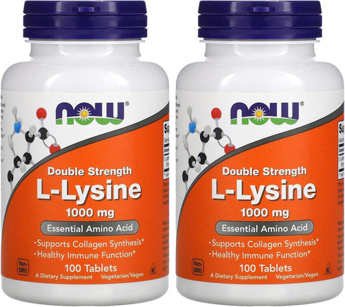 NOW Foods L-lysine 1000mg, 100 Count (Pack of 2)