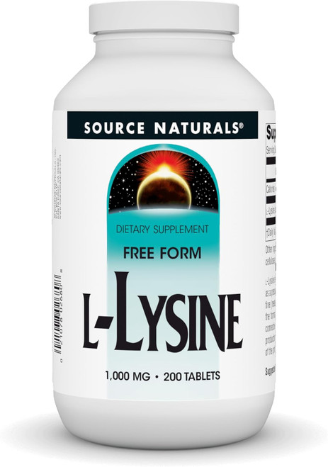 Source Naturals L-Lysine Free Form, 1000 mg - Amino Acid Supplement Su