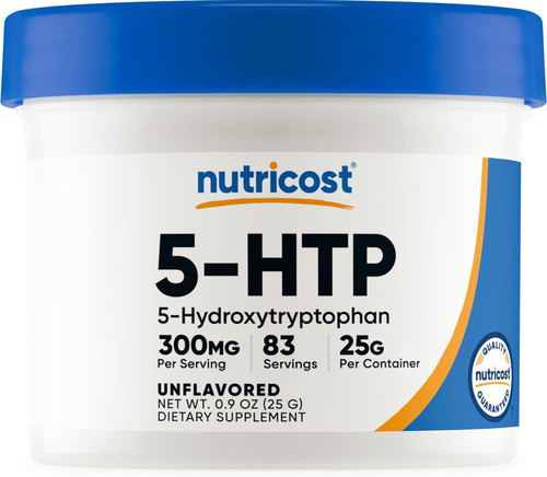 Nutricost 5-HTP Powder 25 Grams (300mg Per Serving) - Gluten Free & No