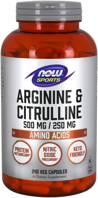 NOW Sports Nutrition, Arginine & Citrulline 500 mg/ 250 mg, Amino Acid