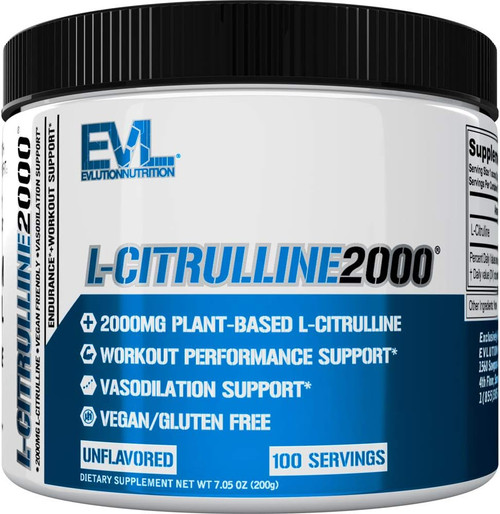Evlution L-Citrulline2000 Nitric Oxide Pre Workout Powder Nutrition Hi