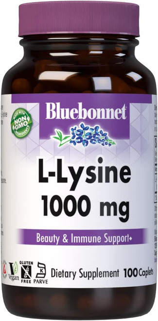 Bluebonnet L-Lysine 1000 mg Caplets, 100 Count