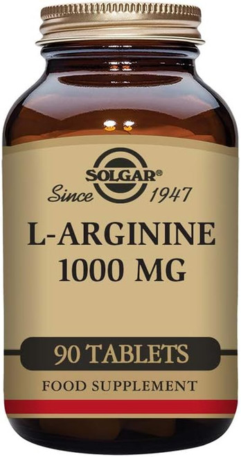 Solgar L-Arginine 1000 mg - 90 Tablets - Nitric Oxide Stimulator - Non