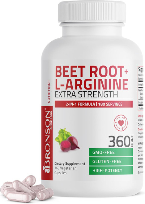 Bronson Beet Root + L-Arginine 2000 MG Nitric Oxide Production - Non-G