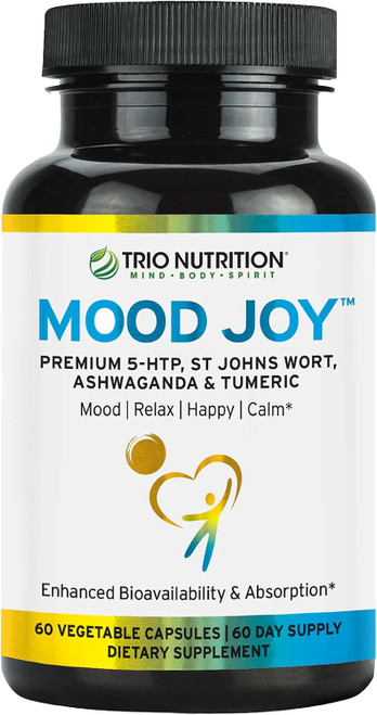 Trio Mood Joy | Premium 5-HTP, St Johns Wort, Ashwagandha & Turmeric |