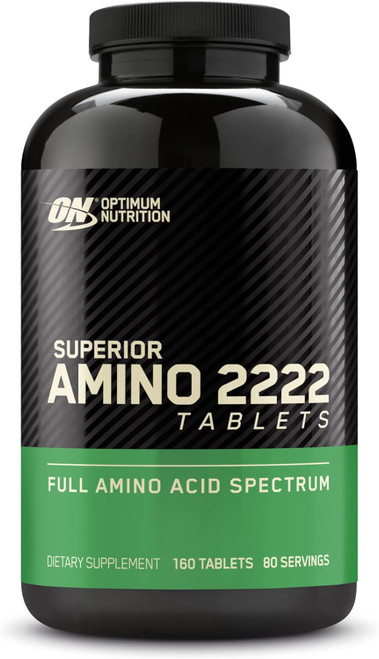 Optimum Nutrition Superior Amino 2222 Tablets, Complete Essential Amin