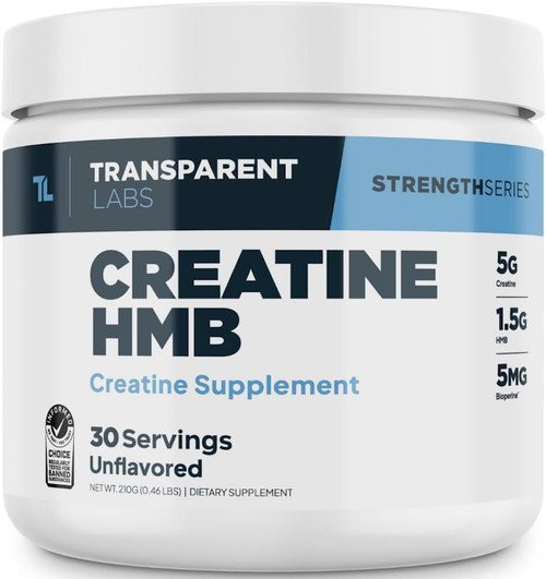 Transparent Labs Creatine HMB - Creatine Monohydrate Powder with HMB f