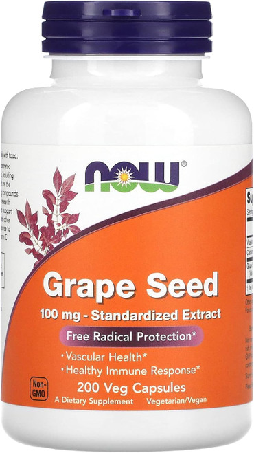 NOW Foods Supplements, Grape Seed 100 mg - Standardized Extract, Highl