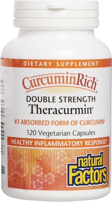 Natural Factors CurcuminRich Double Strength Theracurmin, 60 mg, Formu
