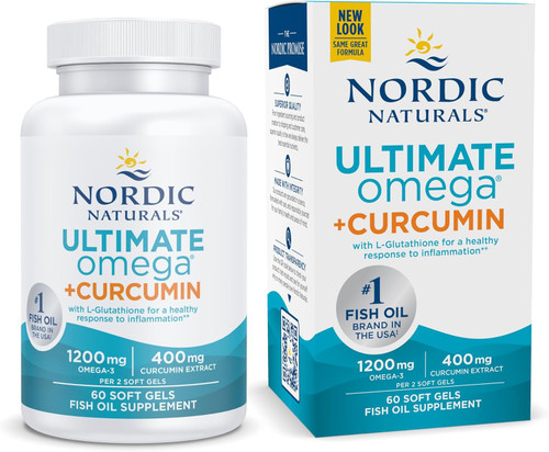 Nordic Naturals Omega Curcumin, Lemon - 60 Soft Gels - 1200 mg Omega-3