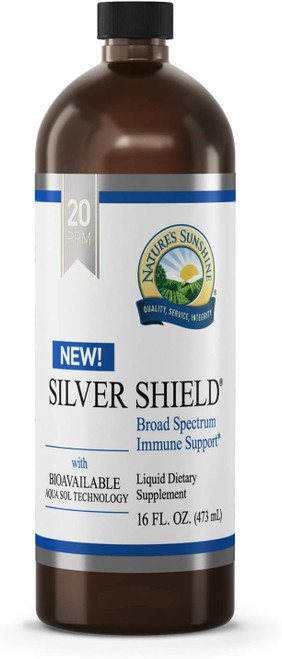 Nature's Sunshine Silver Shield Liquid, 16 Fl Oz | Colloidal Silver Li