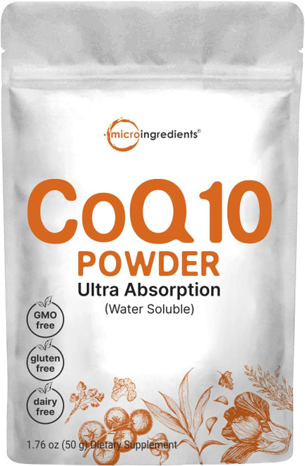Micro Ingredients Water Soluble COQ10 Supplement (COQ10 200mg Per Serv