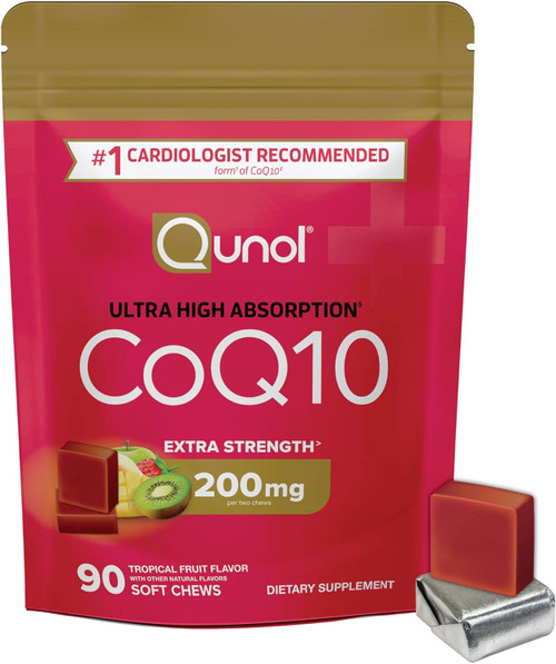 Qunol CoQ10 200mg Soft Chews, Extra Strength & Ultra High Absorption C