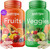 Fruits and Veggies Supplement - 90 Fruit and 90 Vegetable Capsules - 100% Whole Natural Superfood - Filled with Vitamins