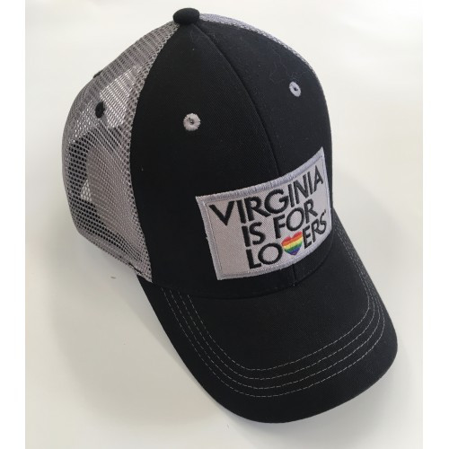 Virginia is for Lovers- Trucker Hat (Black/Grey Pride)