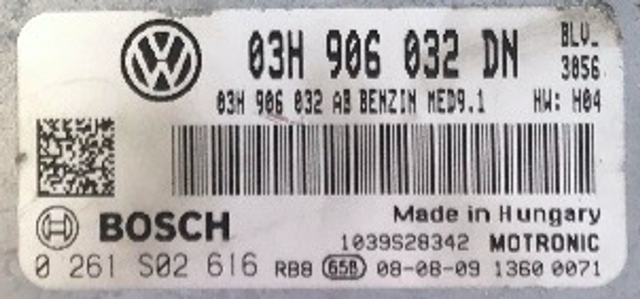 VW Passat 3.6 FSI, 0261S02616, 0 261 S02 616, 03H906032DN, 03H 906 032 DN, 1039S28342, MED9.1