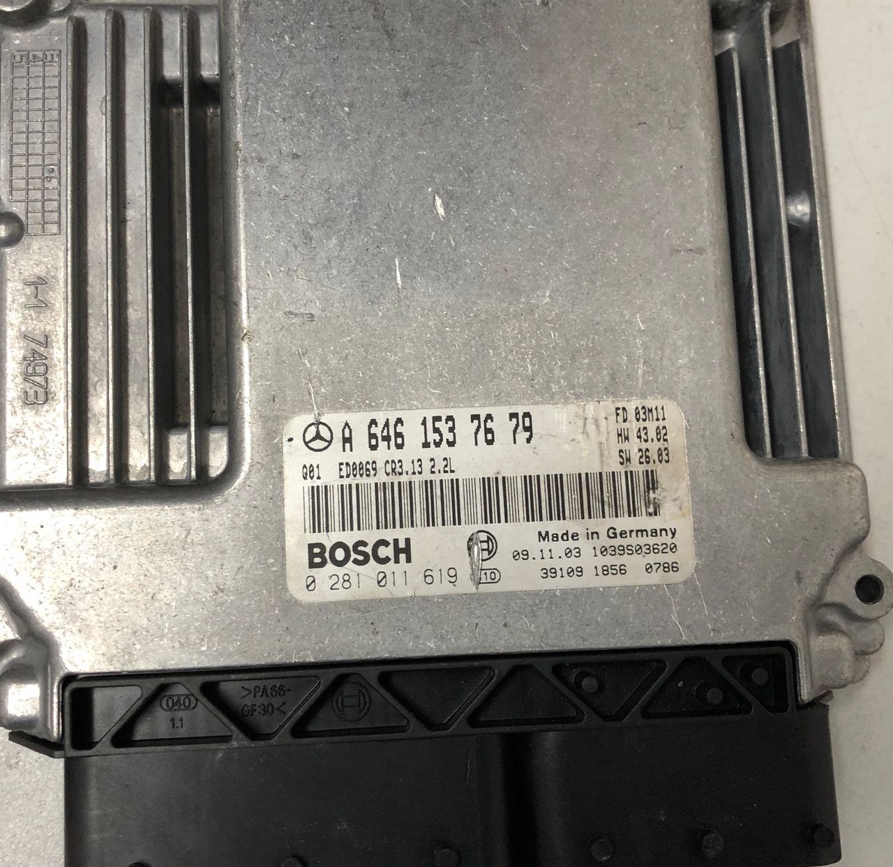 Plug & Play Bosch Engine ECU, Mercedes-Benz, 0281011619, 0 281 011 619,  A6461537679, A 646 153 76 79, CR3.13, 1039S03620 - Cartech Electronics Ltd