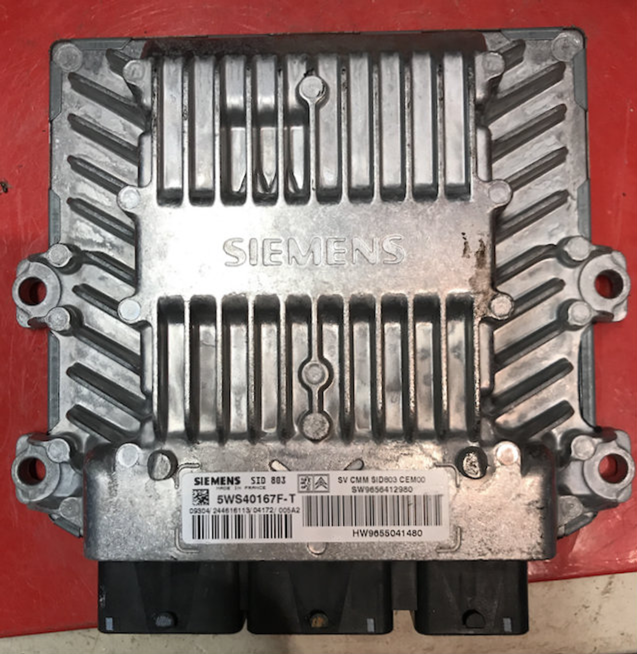 SIEMENS Engine ECU, SID 803, 5WS40167F-T, SW9656412980, HW9655041480