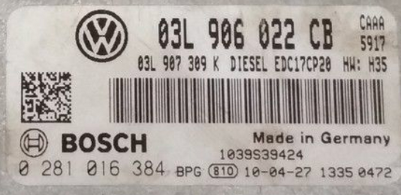 0281016384, 0 281 016 384, 03L906022CB, 03L 906 022 CB, 03L907309K, 03L 907 309 K, EDC17CP20