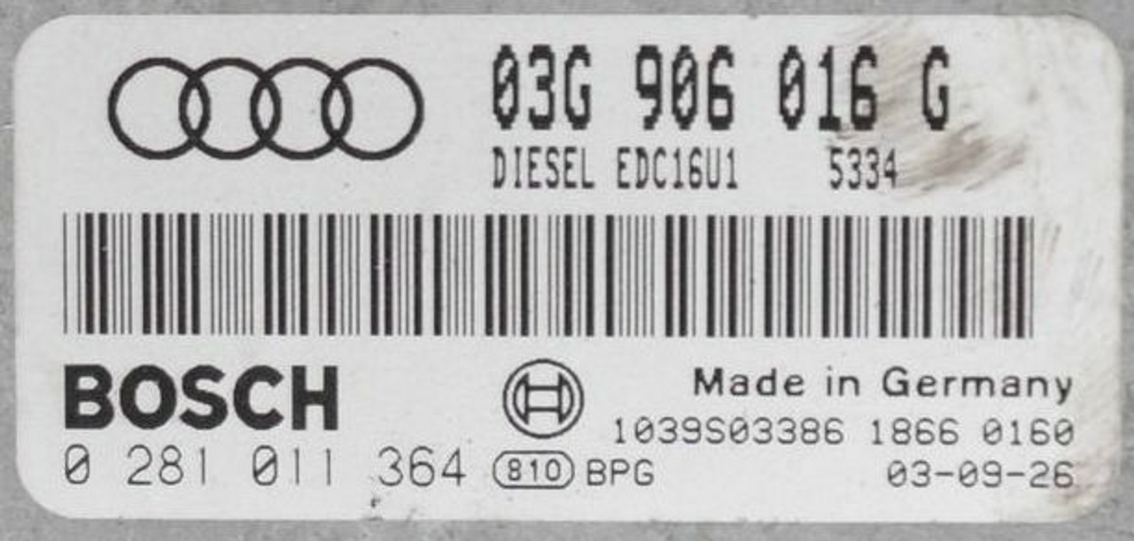 Audi A3 2.0 TDI, 0281011364, 0 281 011 364, 03G906016G, 03G 906 016 G
