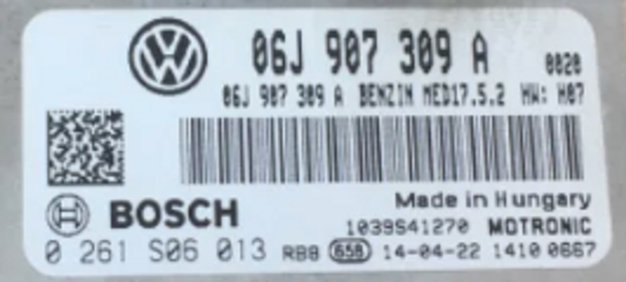VW Passat 1.8 TSI, 0261S06013, 0 261 S06 013, 06J907309A, 06J 907 309 A, MED17.5.2