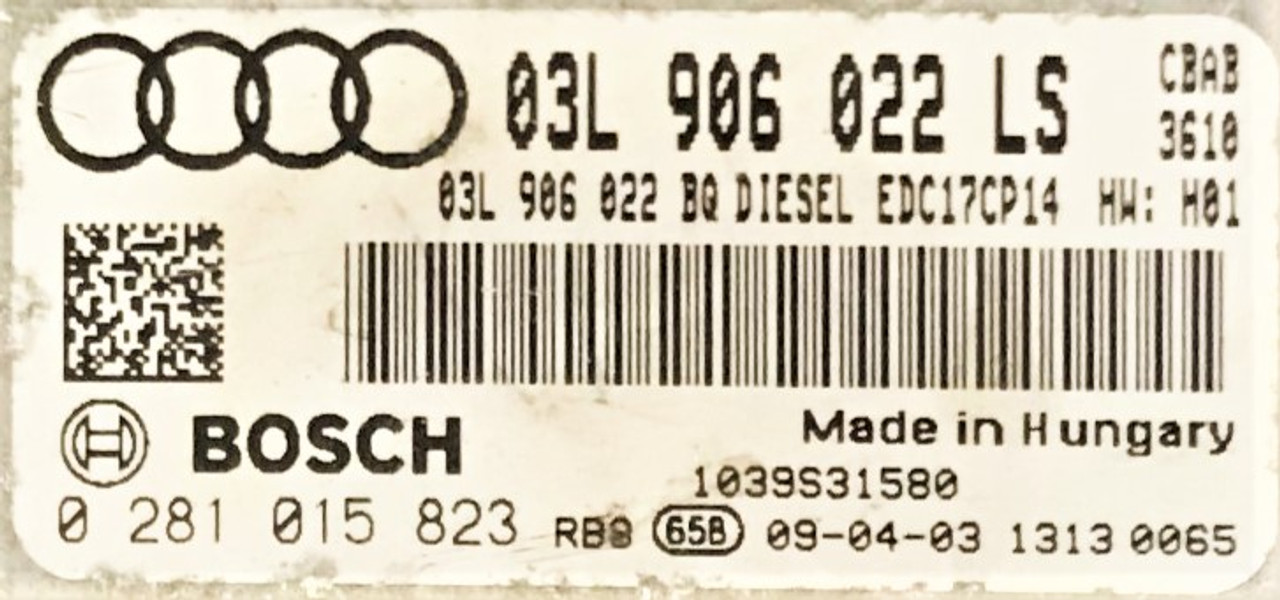 Audi A3 2.0 TDI, 0281015823, 0 281 015 823, 03L906022LS, 03L 906 022 LS, 03L906022BQ, 03L 906 022 BQ, EDC17CP14