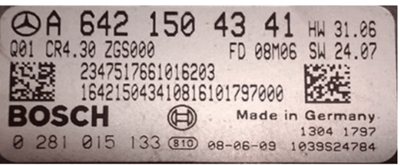 Mercedes-Benz, 0281015133, 0 281 015 133, A6421504341, A 642 150 43 41