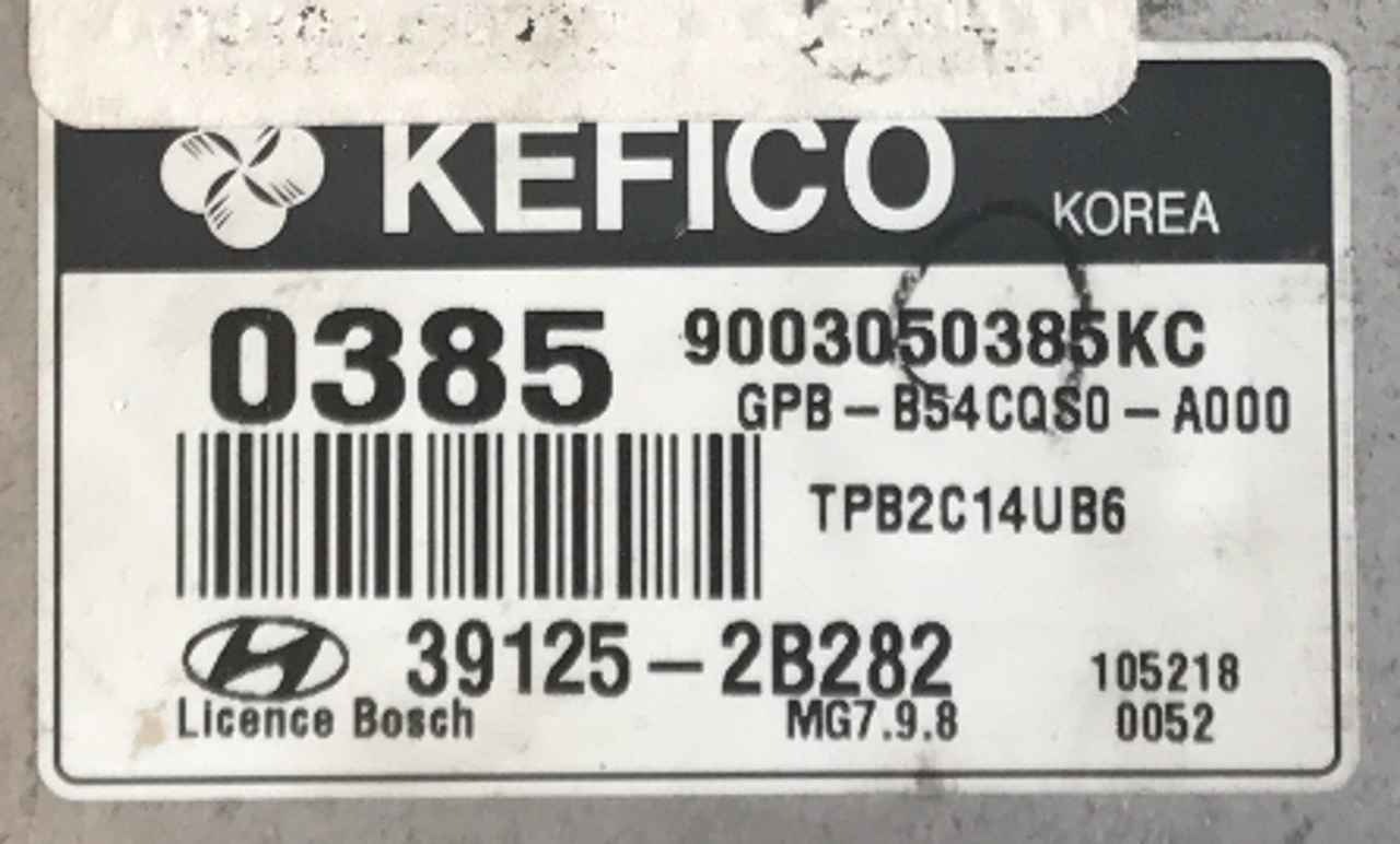 Kefico Engine ECU, Hyundai i20, 9003050385KC, 39125-2B282, 0385