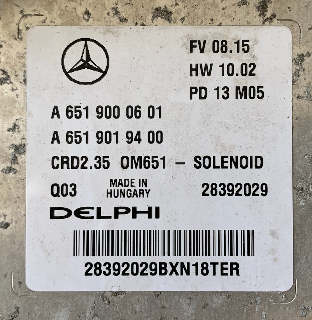 Mercedes-Benz, A6519000601, A 651 900 06 01, A6519019400, A 651 901 94 00, 28392029, CRD2.35, 0M651 - SOLENOID