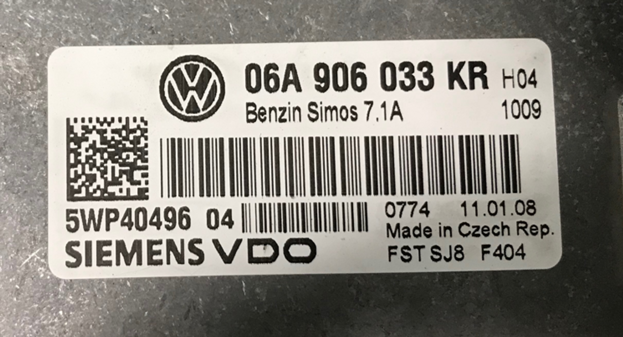 VW, Simos 7.1A, 06A906033KR, 06A 906 033 KR, 5WP40496 04