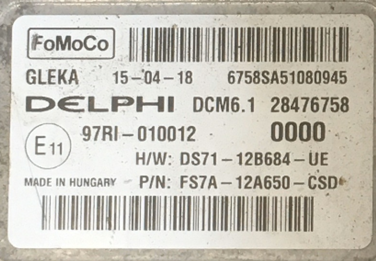 Delphi Engine ECU, Ford Mondeo 2.0TDCi, DCM6.1, 28476758, DS71-12B684-UE, FS7A-12A650-CSD