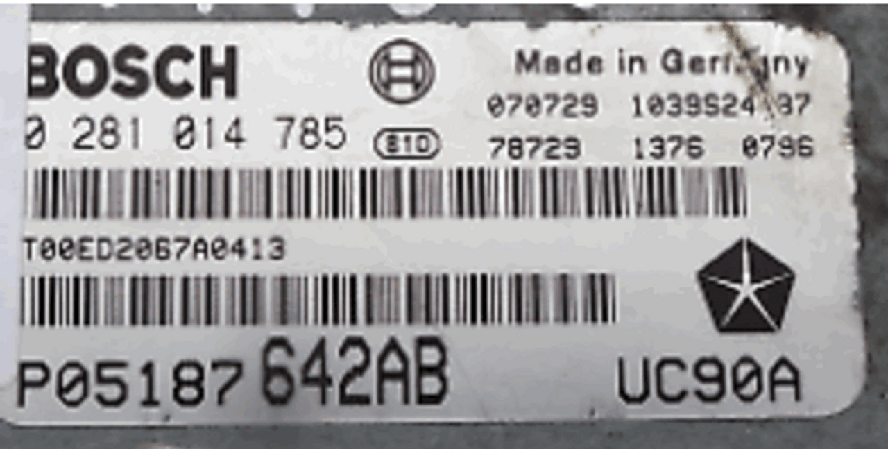 0281014785, 0 281 014 785, P05187642AB, P05187 642AB