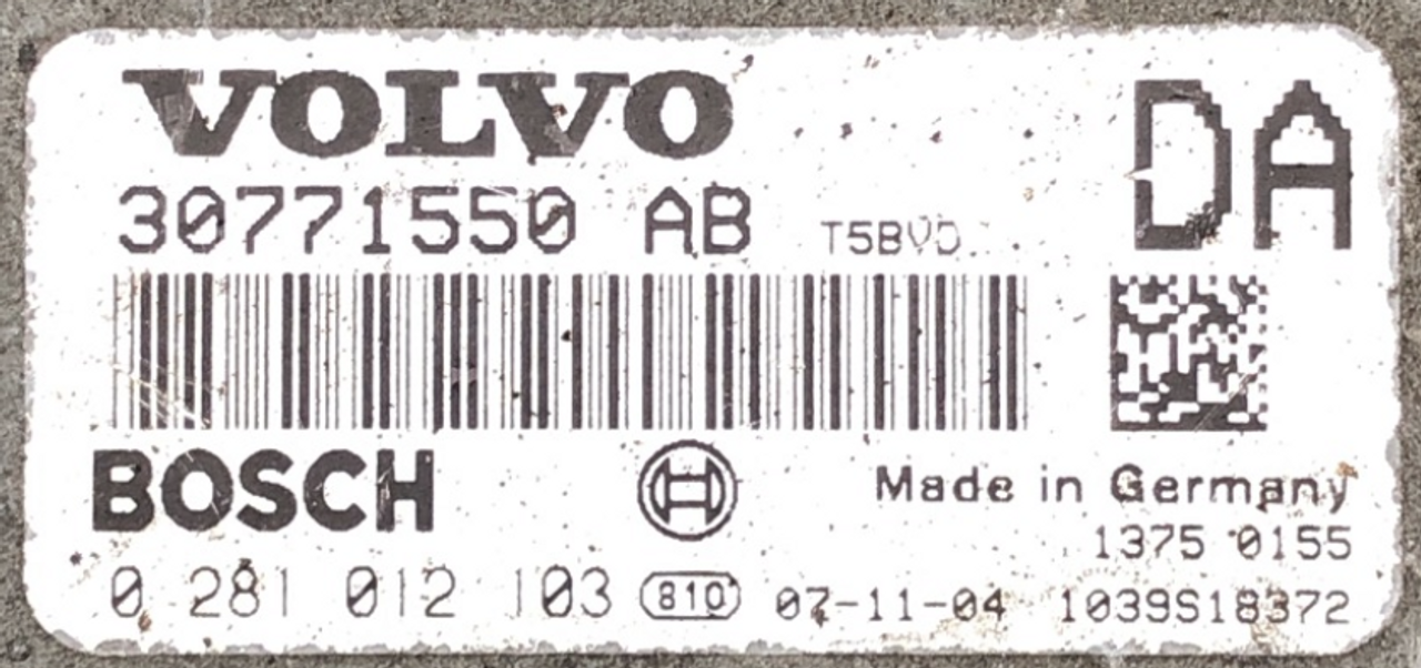 Volvo XC90, 0281012103, 0 281 012 103, 30771550AB, 30771550 AB, DA