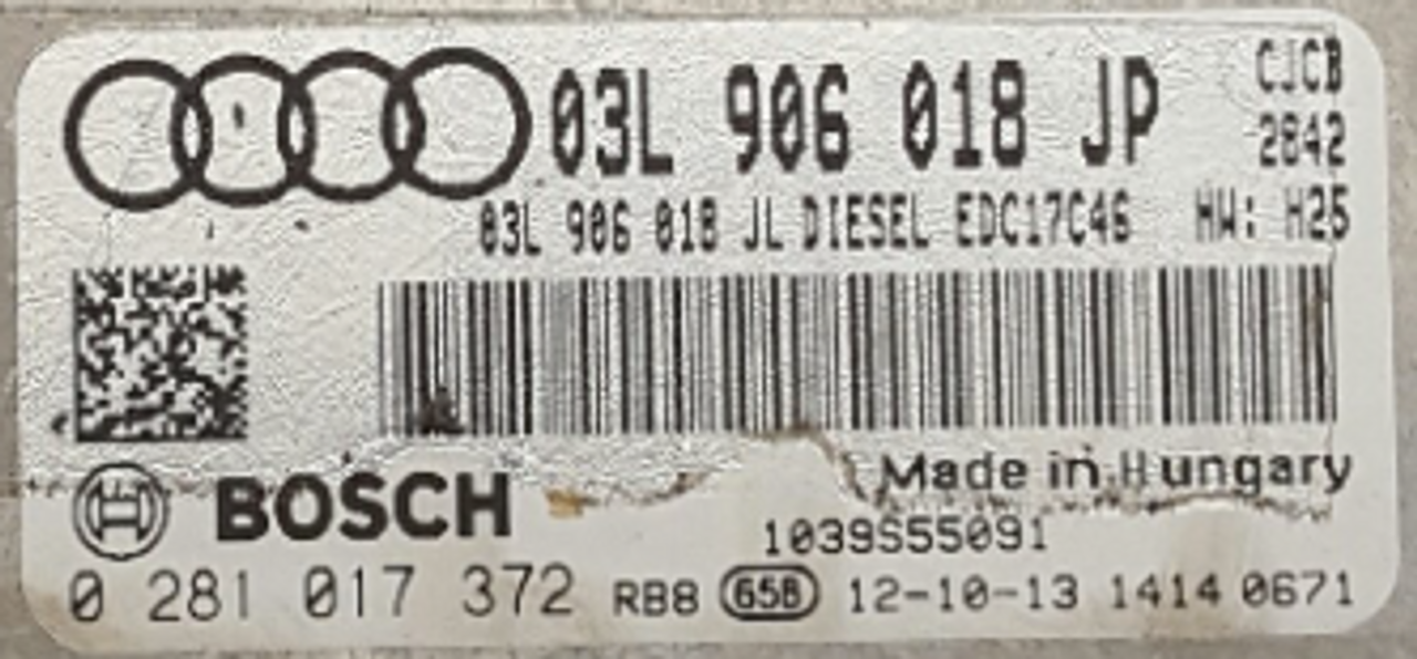 Plug & Play Bosch Engine ECU, Audi, VW, 0281017372, 0 281 017 372, 03L906018JP, 03L 906 018 JP, 03L906018JL, 03L 906 018 JL, EDC17C46