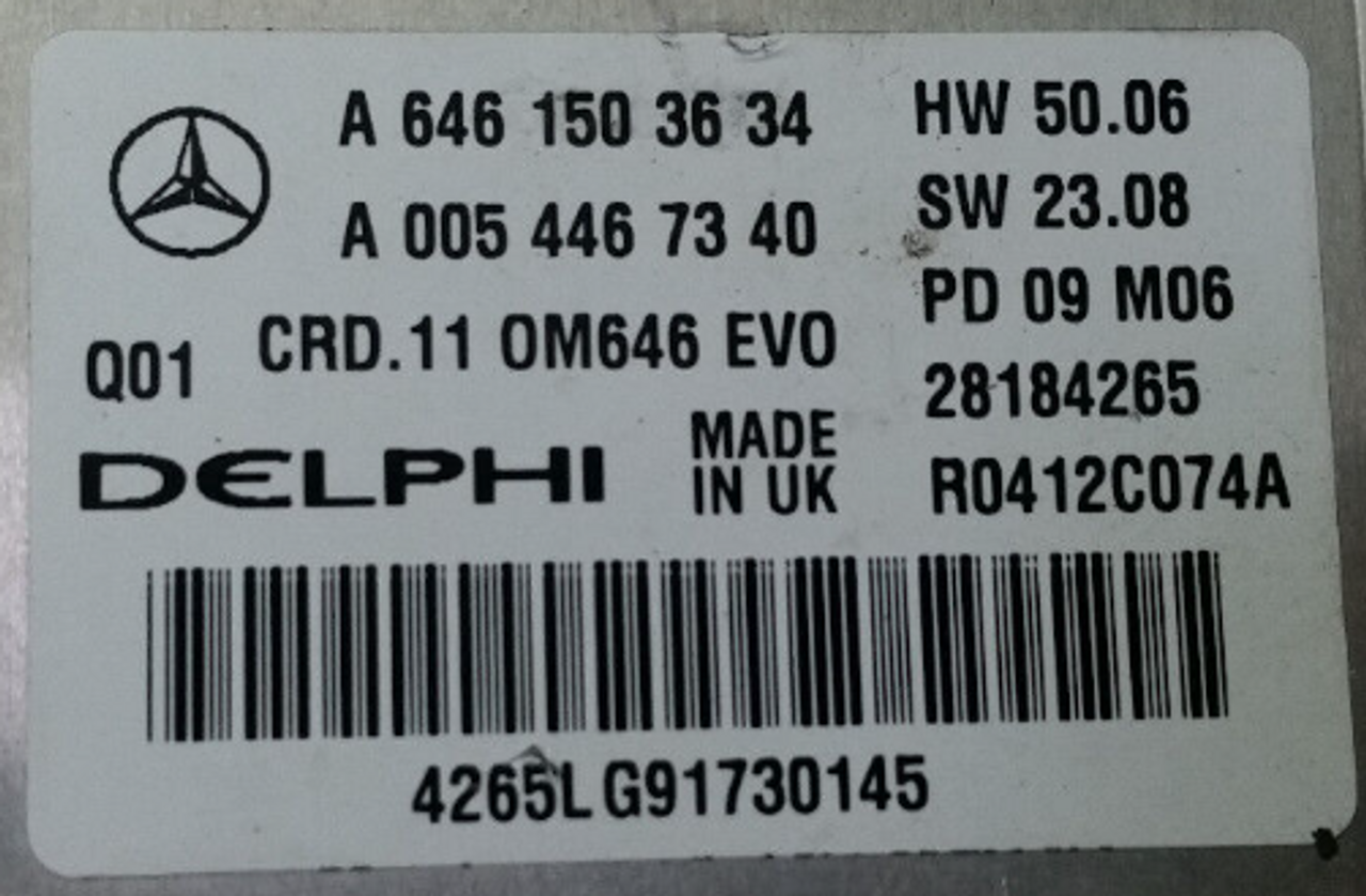 Delphi Engine ECU, Mercedes, A6461503634, A 646 150 36 34, A0054467340, A 005 446 73 40, R0412C074A, 28184265, CRD.11, OM646 EVO