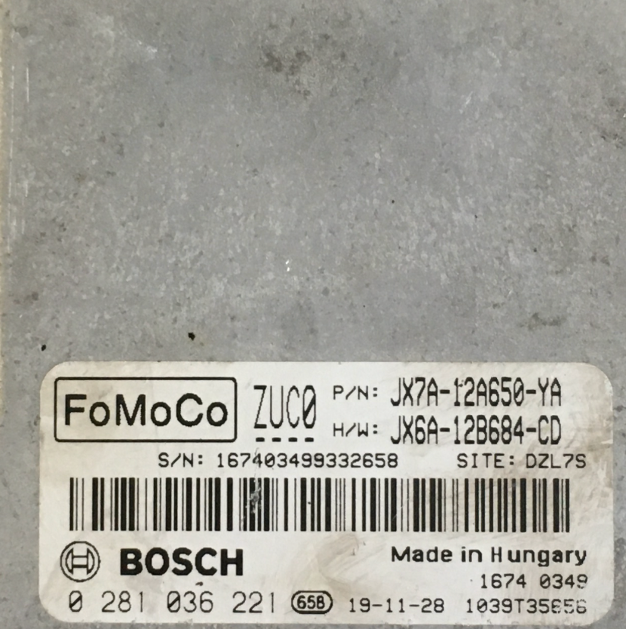 0281036221, 0 281 036 221, JX7A-12A650-YA, JX7A12A650YA, J6XA-12B684-CD, J6XA12B684CD, ZUCO