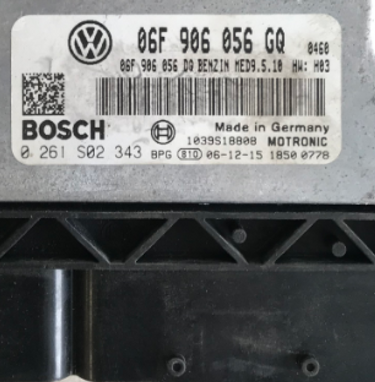 VW Passat 2.0 FSI, 0261S02343, 0 261 S02 343, 06F906056GQ, 06F 906 056 GQ, MED9.5.10