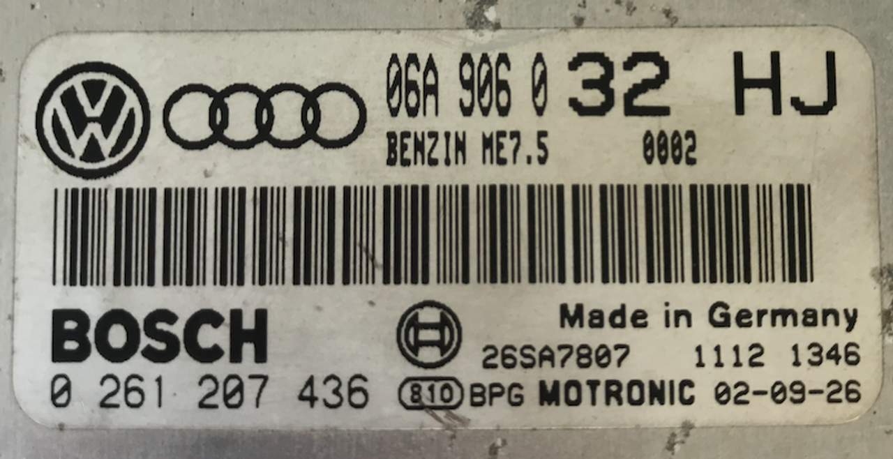 Bosch, VW Golf 1.8T Gti, 0261207436, 0 261 207 436, 06A906032HJ, 06A 906 032 HJ, ME7.5, 26SA7807