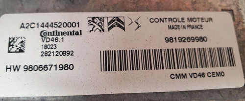 VD46.1, 1.2 THP, A2C1444520001, 9819269980, HW9806671980, HW 9806671980