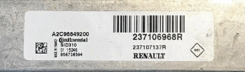 Renault 1.5DCi, A2C12510104, 237100151S, 237107137R, SID310