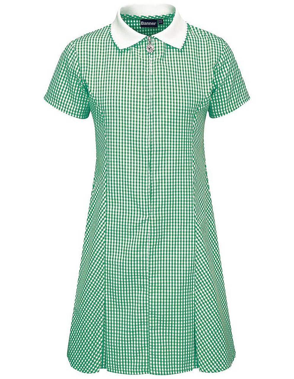 green gingham summer dress