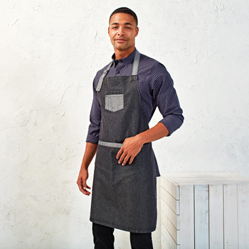 Domain Contrast Denim Bib Apron