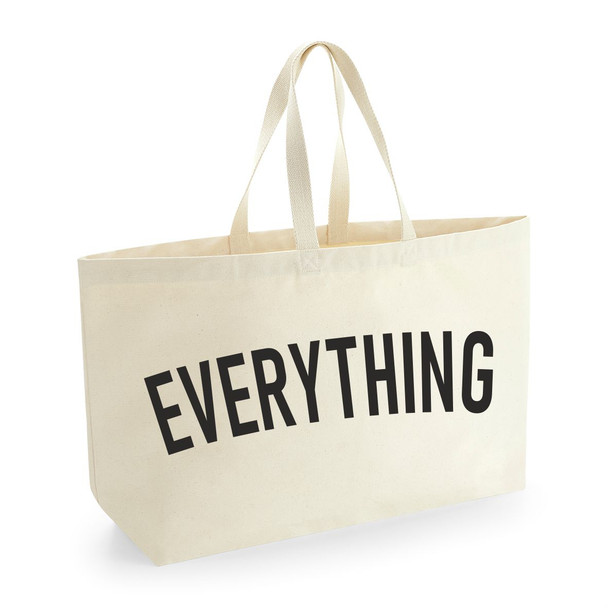 'EVERYTHING' Oversized Canvas Tote Bag